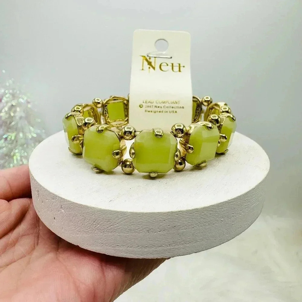 Green & Gold Fashion Jewelry Beaded Bracelet
